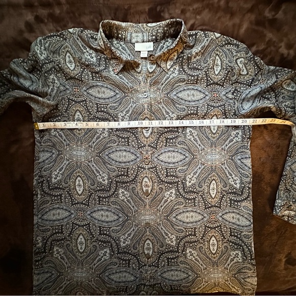 J. Jill Multi-color, Semi-sheer Paisley Blouse - Picture 4 of 7